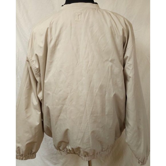 PGA Tour Men's XL Beige Golf Pullover Long Sleeve V Neck Windbreaker Jacket - Picture 8 of 12
